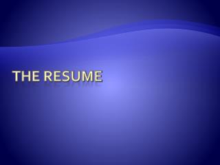 The Resume