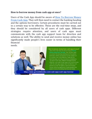 How to borrow money from cash app at once