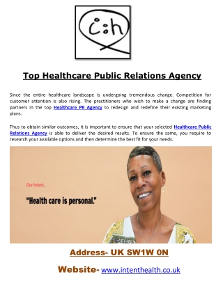 Top Healthcare Public Relations Agency