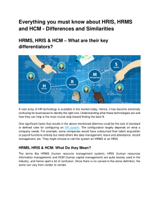 Everything you must know about HRIS, HRMS and HCM — Differences and Similarities