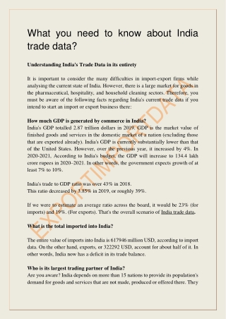 What you need to know about india trade data