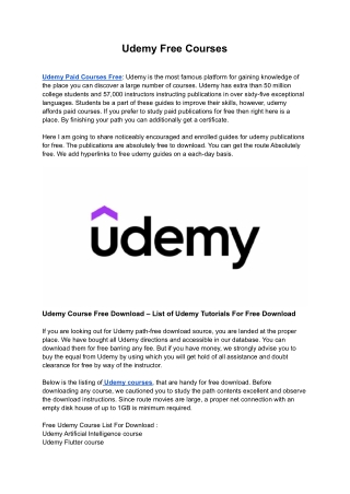Web development & IT Software  free courses - Udemy Course.