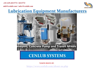 Best Lubrication Equipment Manufacturers