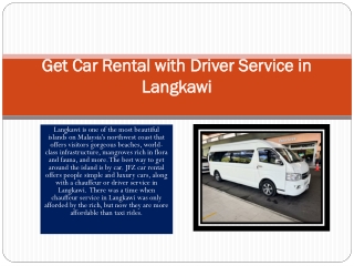 Get Car Rental with Driver Service in Langkawi