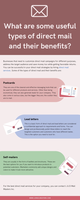 What are some useful types of direct mail and their benefits