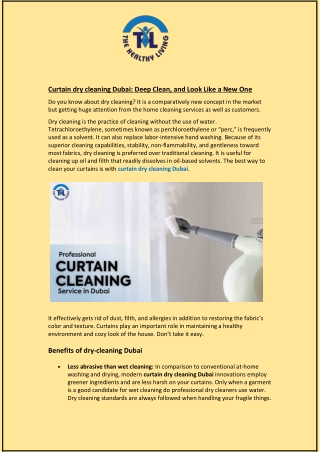 Curtain dry cleaning Dubai: Deep Clean, and Look Like a New One