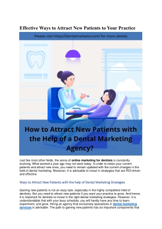 Effective Ways to Attract New Patients to Your Practice
