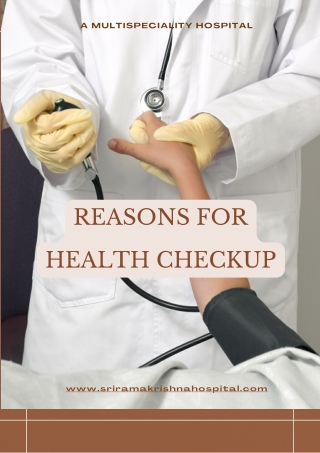 Why health checkup is important? | Sri Ramakrishna Hospital