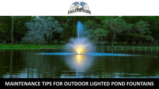 Maintenance Tips for Outdoor Lighted Pond Fountains