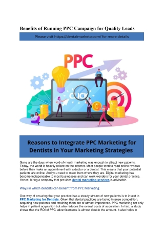Benefits of Running PPC Campaign for Quality Leads