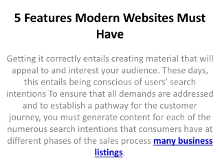 5 Features Modern Websites Must Have