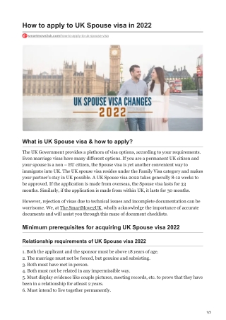 How to apply to UK Spouse visa in 2022