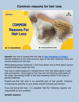 Common Reasons For Hair Loss .docx