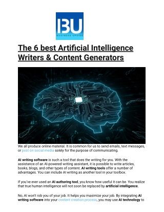 The 6 best Artificial Intelligence Writers & Content Generators