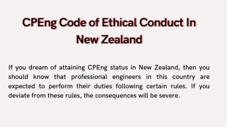 CPEng Code of Ethical Conduct In New Zealand