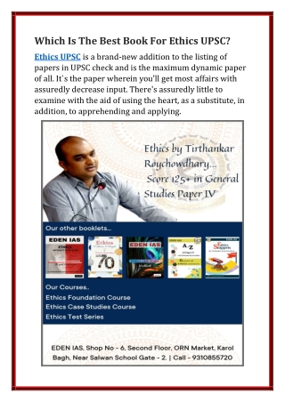 Which Is The Best Book For Ethics UPSC?