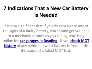 7 Indications That a New Car Battery Is Needed