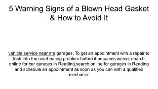 5 Warning Signs of a Blown Head Gasket & How to Avoid It