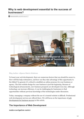 Why is web development essential to the success of businesses