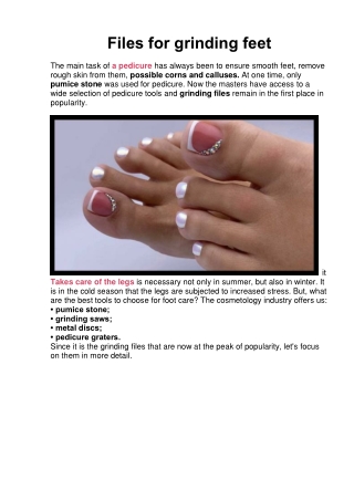 Files for grinding feet