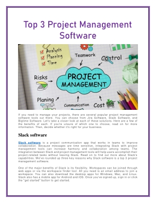 Top 3 Project Management Software