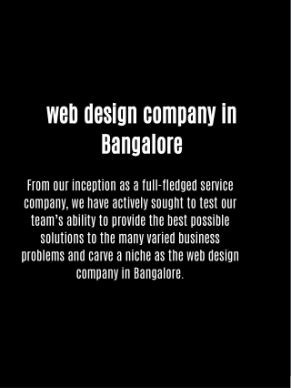 web design company in Bangalore