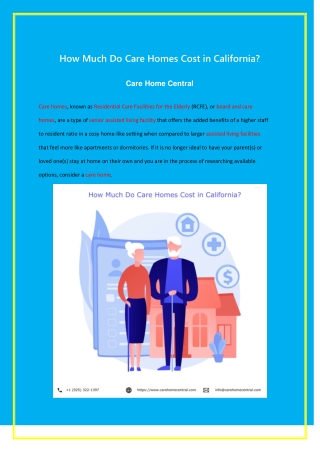 How Much Do Care Homes Cost in California