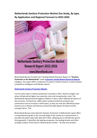 Netherlands Sanitary Protection Market Research Report 2022-2026