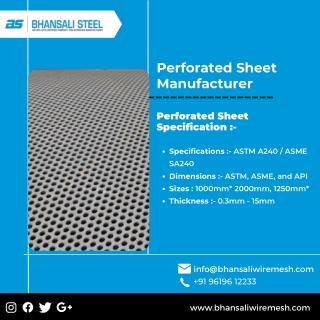 Perforated Sheet | Round perforated sheet | Perforated Pipe | Bhansali Wire Mesh