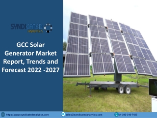 GCC Solar Generator Market Industry Analysis 2022-2027
