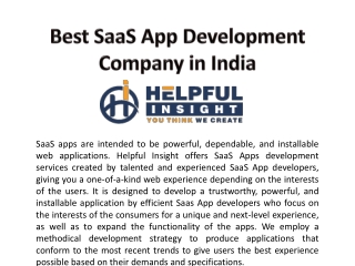 Best SaaS App Development Company in India