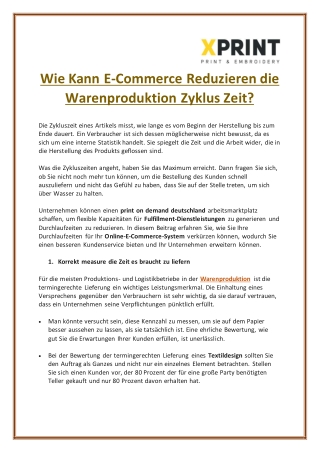 Wie Kann E-Commerce Reduzieren die Warenproduktion Zyklus Zeit?