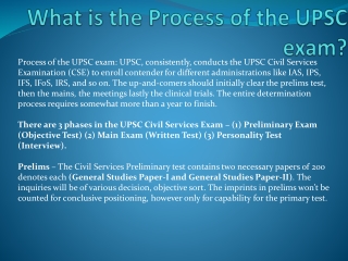 What is the Process of the UPSC exam