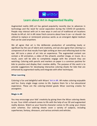 Learn about Art in Augmented Reality