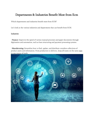 Departments & Industries Benefit Most from ECM