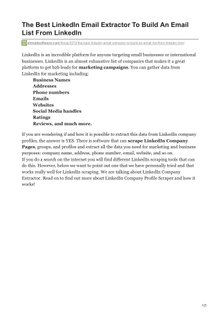 The Best LinkedIn Email Extractor To Build An Email List From LinkedIn
