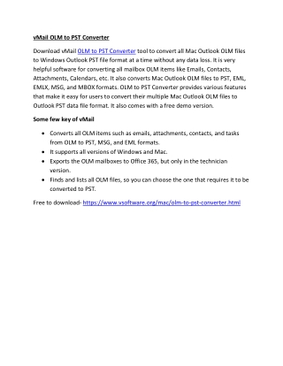 vMail OLM to PST Converter