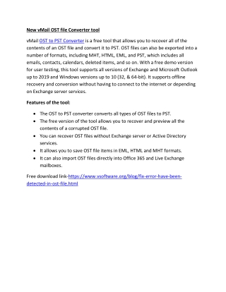 New vMail OST file Converter tool