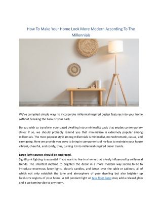 How To Make Your Home Look More Modern According To The Millennials