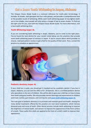 Get a Zoom Teeth Whitening in Jasper, Alabama