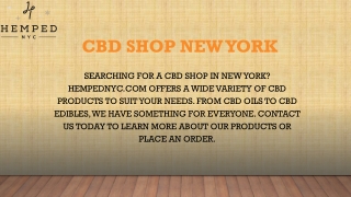 Cbd Shop New York  Hempednyc.com