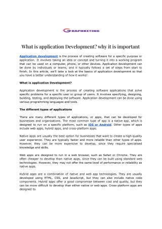 What is application Development_ why it is important