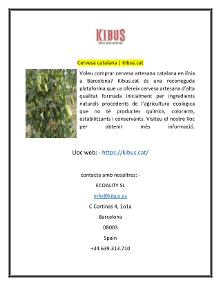 Cervesa catalana Kibuscat