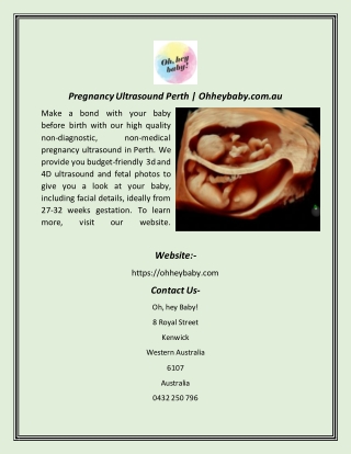 Pregnancy Ultrasound Perth  Ohheybaby.com