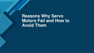 Reasons Why Servo Motors Fail and How to