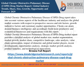 Global Chronic Obstructive Pulmonary Disease (COPD) Drug