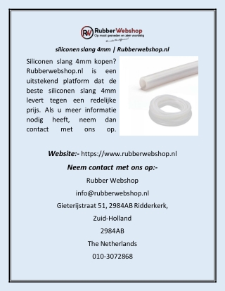 siliconen slang 4mm  Rubberwebshop.nl