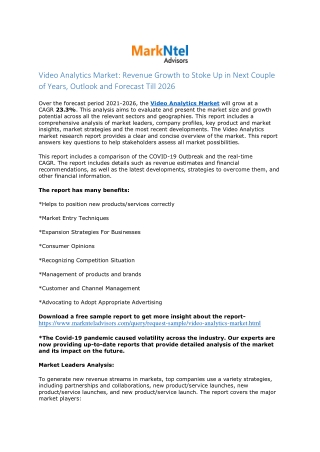 Global Video Analytics Market Research Report: Forecast (2021-2026)