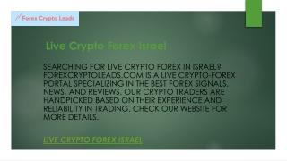 Live Crypto Forex Israel  Forexcryptoleads.com