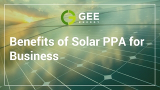 Benefits of Solar PPA for Business